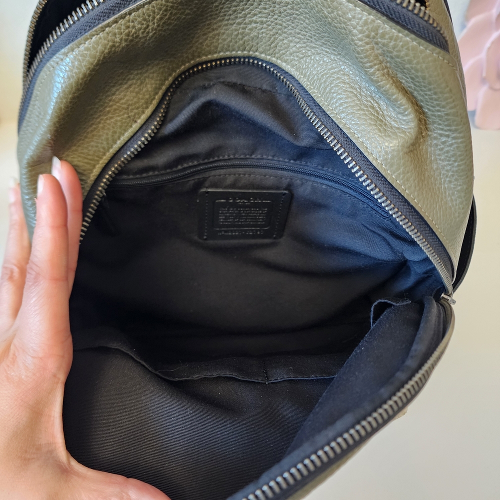 Coach Olive Green and White Women's or mens  Backpack with wallet - Picture 8 of 14